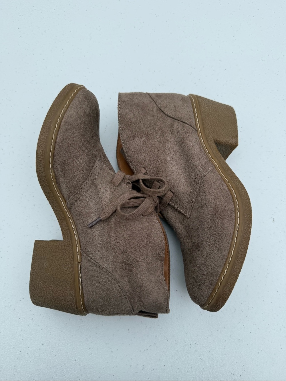 Universal Thread Taupe Suede Lace-Up Ankle Boots